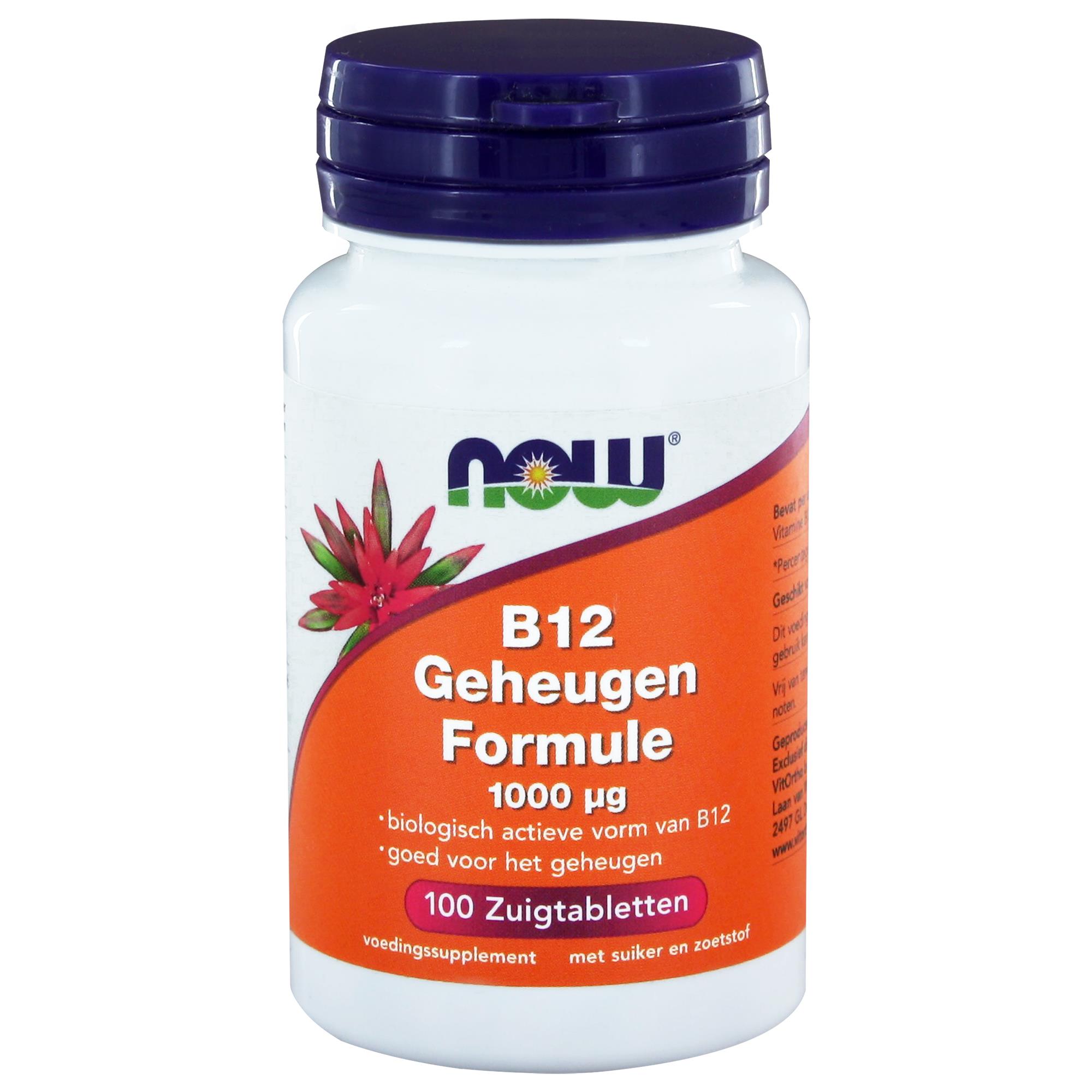 B12 Geheugen Formule 1000 mcg 100 Zuigtabs